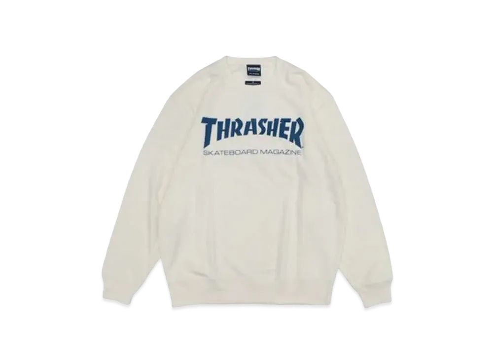 THRASHER Mag Logo Crew Sweat "Natural / Blue Inc"