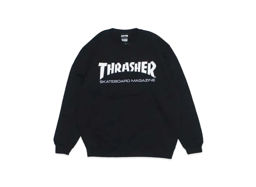 THRASHER Mag Logo Crew Sweat "Black / White"