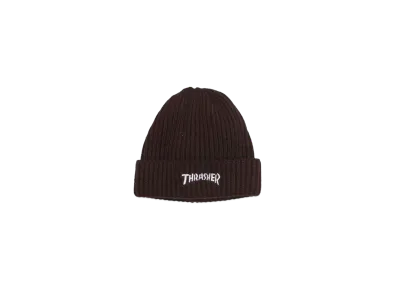 THRASHER Mag Logo Ribbed Beanie "Brown"