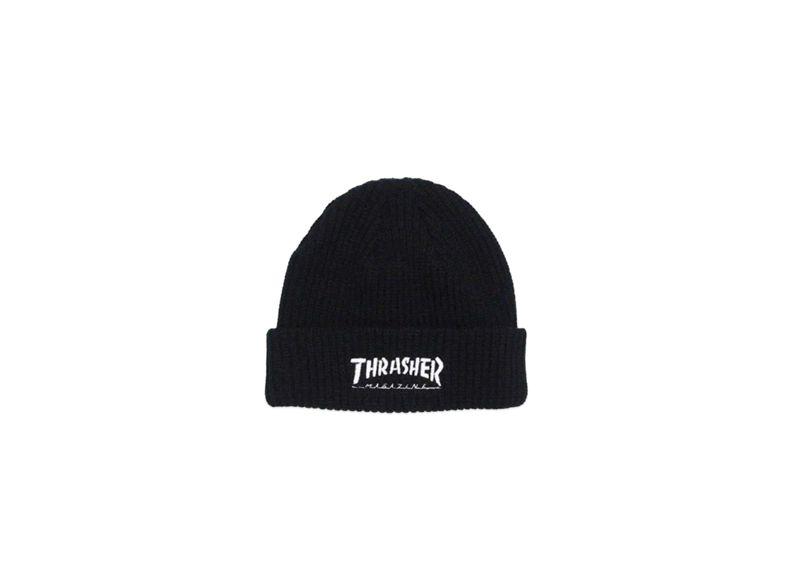 THRASHER Mag Logo Ribbed Short Beanie "Black"