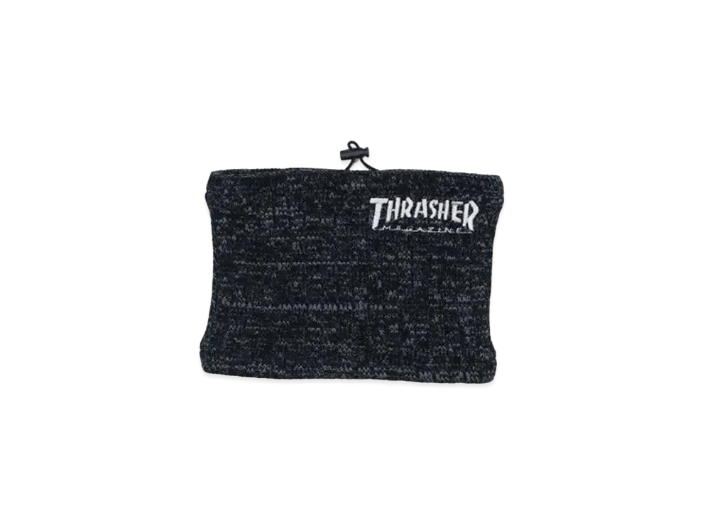 THRASHER Mag Logo Embroidered Ribbed Neck Warmer "Black Mix"