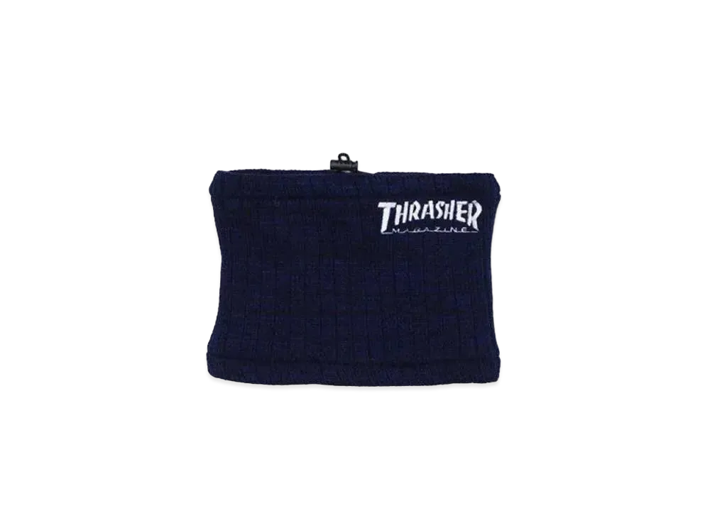 THRASHER Mag Logo Embroidered Ribbed Neck Warmer "Navy Mix"