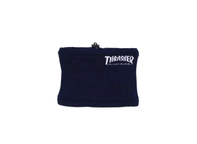THRASHER Mag Logo Embroidered Ribbed Neck Warmer "Navy Mix"