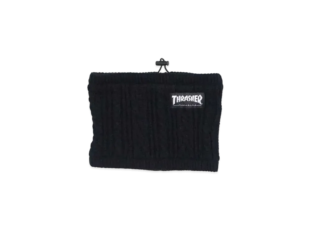 THRASHER Mag Logo Cable Knit Neck Warmer "Black"