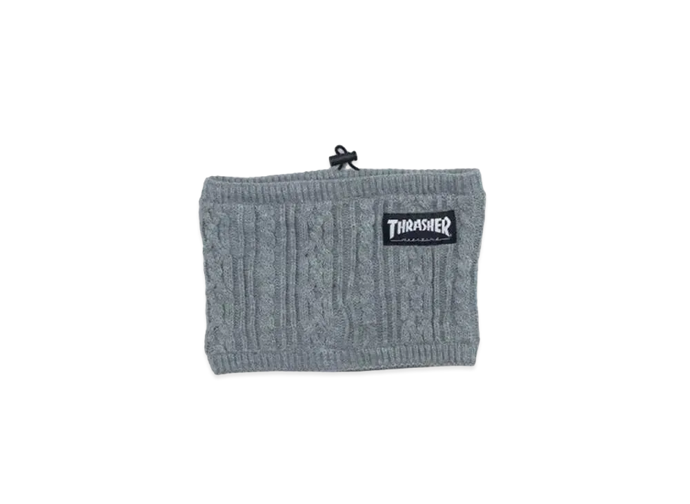 THRASHER Mag Logo Cable Knit Neck Warmer "Gray"