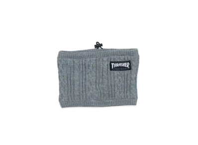 THRASHER Mag Logo Cable Knit Neck Warmer "Gray"