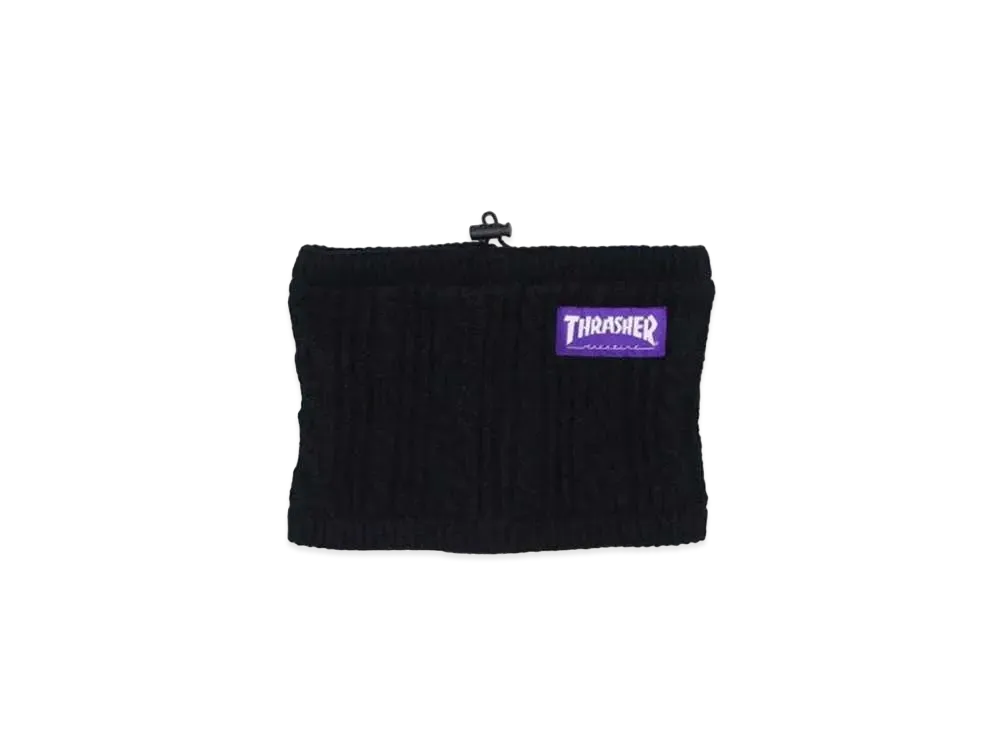 THRASHER Mag Logo Cable Knit Neck Warmer "Black / Purple"