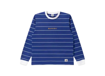 BlackEyePatch OE Logo Embroidered Striped L/S Tee "Blue"