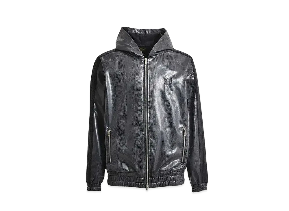 Needles x NUBIAN Track Hoodie - Syncetic Leather "Black"