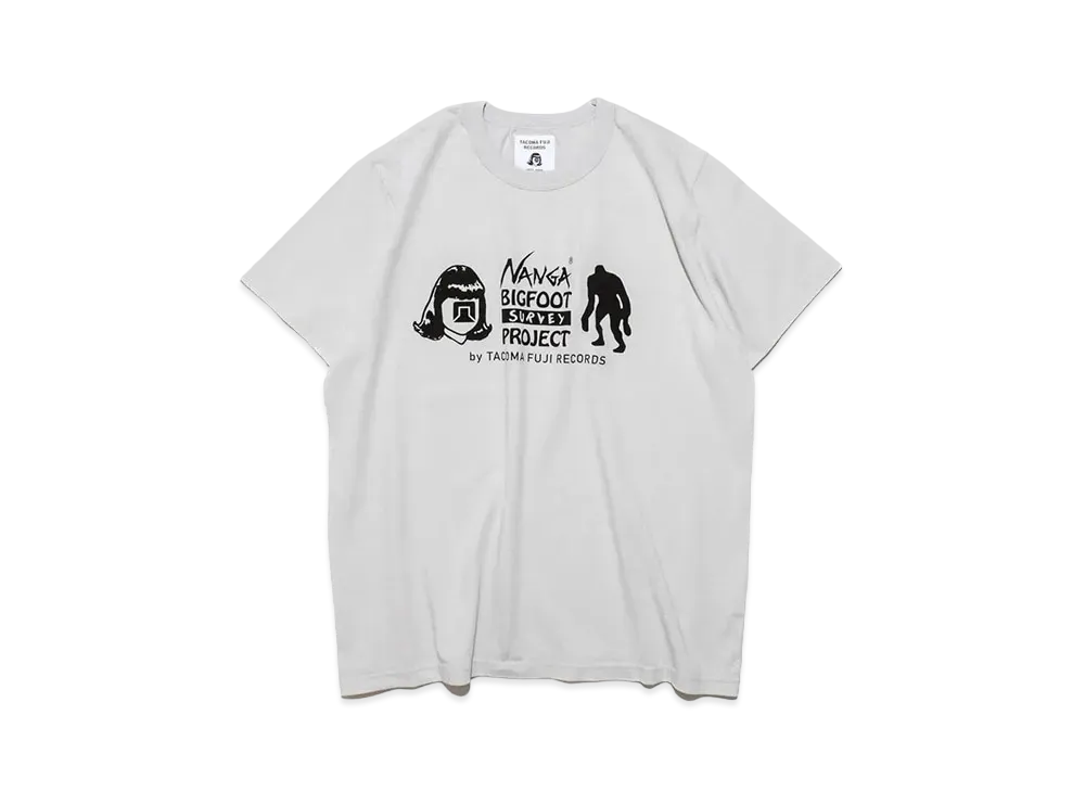NANGA x TACOMA FUJI RECORDS Bigfoot Survey Project Logo Tee "Ice Grey"