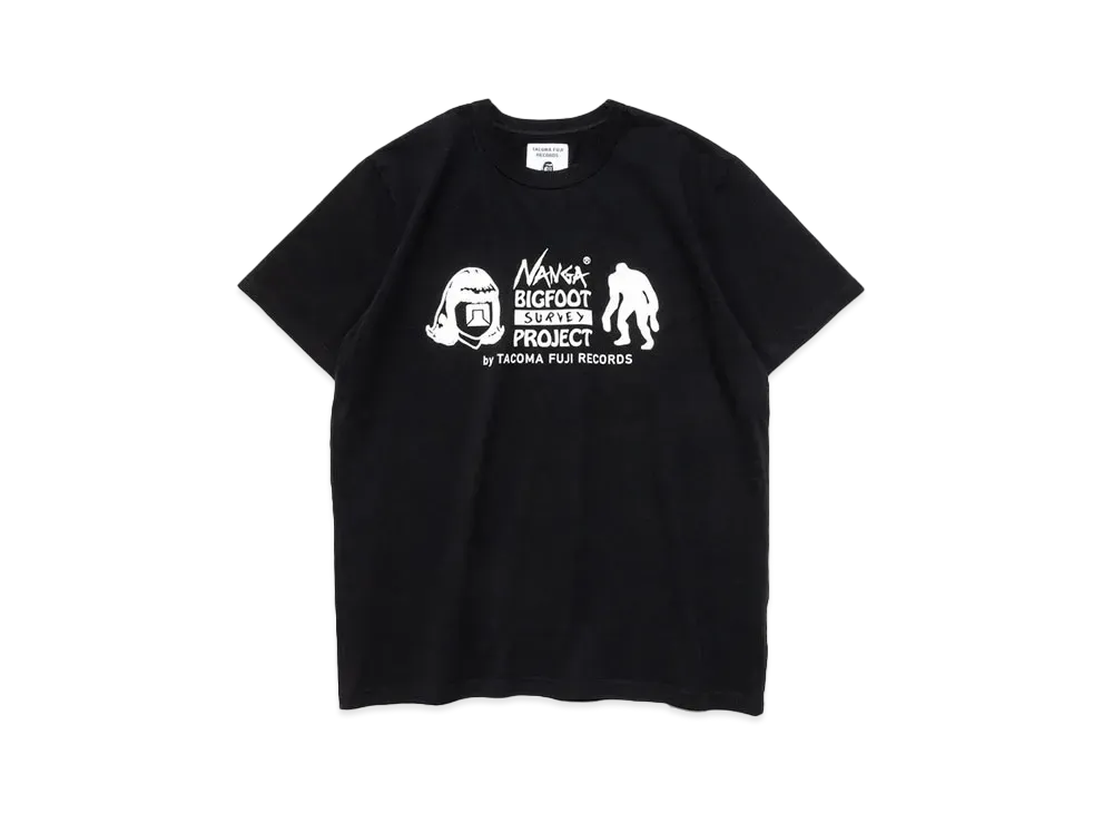 NANGA x TACOMA FUJI RECORDS Bigfoot Survey Project Logo Tee "Black"