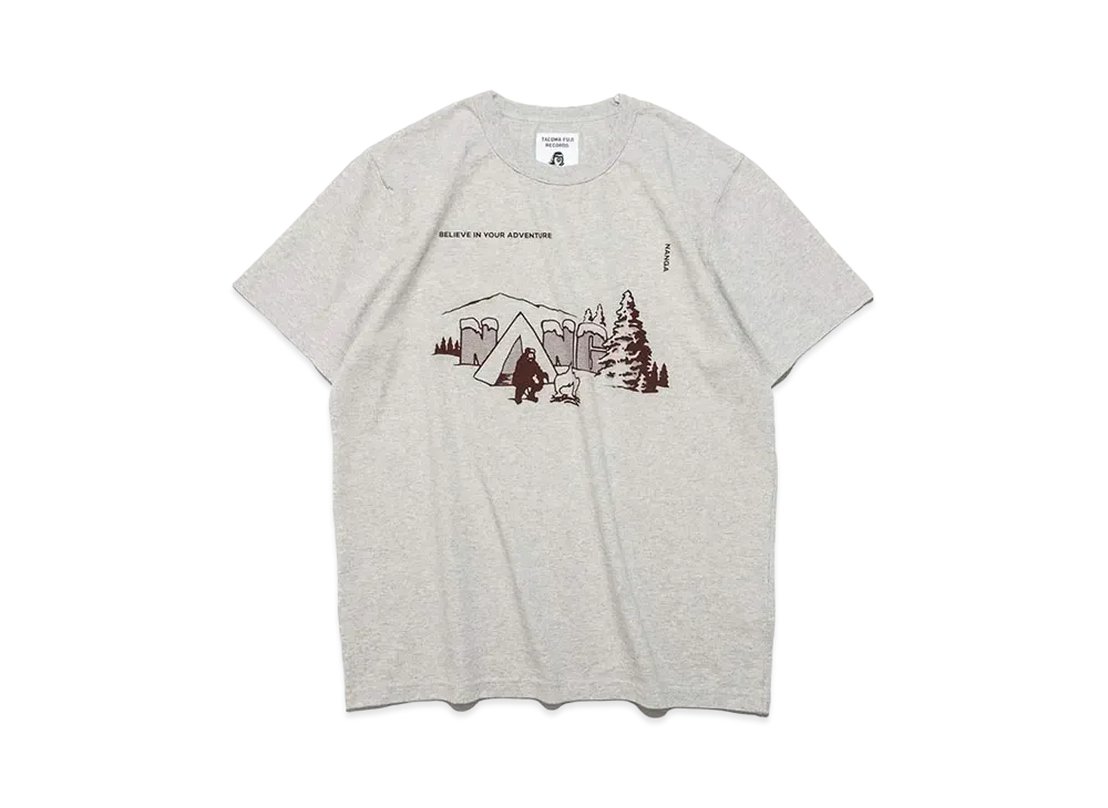 NANGA x TACOMA FUJI RECORDS Quiet Illusion Logo Tee "Oatmeal"
