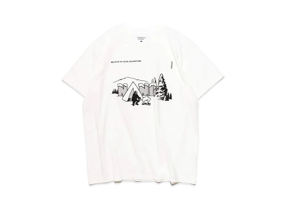 NANGA x TACOMA FUJI RECORDS Quiet Illusion Logo Tee "White"