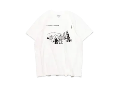 NANGA x TACOMA FUJI RECORDS Quiet Illusion Logo Tee "White"