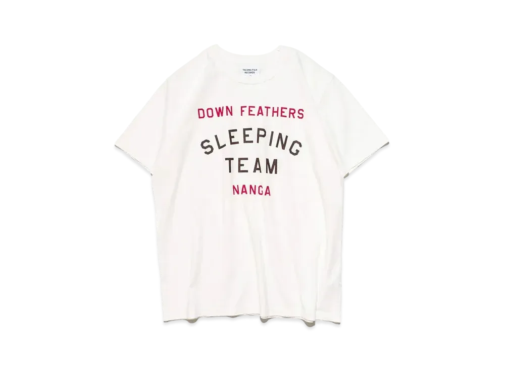 NANGA x TACOMA FUJI RECORDS Down Feathers Sleeping Team Logo Tee "White"