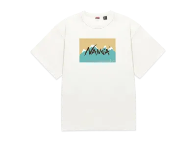 NANGA x JERRY UKAI Eco Hybrid Nanga Logo Tee "White/Beige"