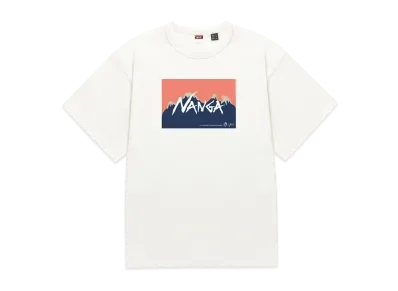 NANGA x JERRY UKAI Eco Hybrid Nanga Logo Tee "White/Pink"