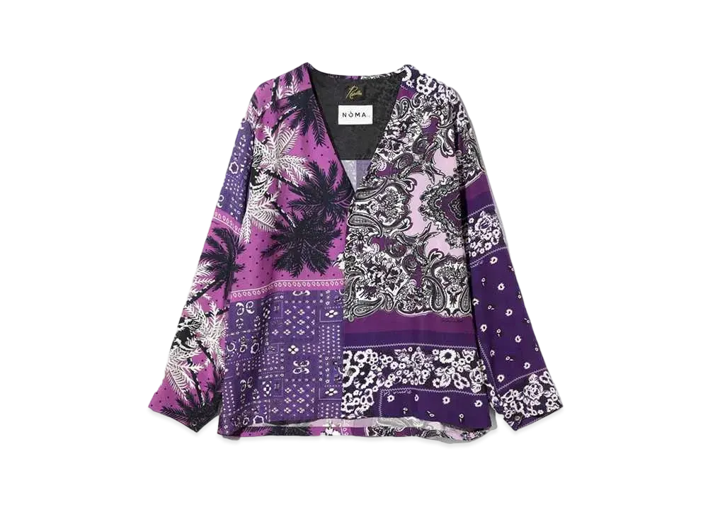 Needles x NOMA T.D. V Neck Shirt - Patchwork #1 "Purple"