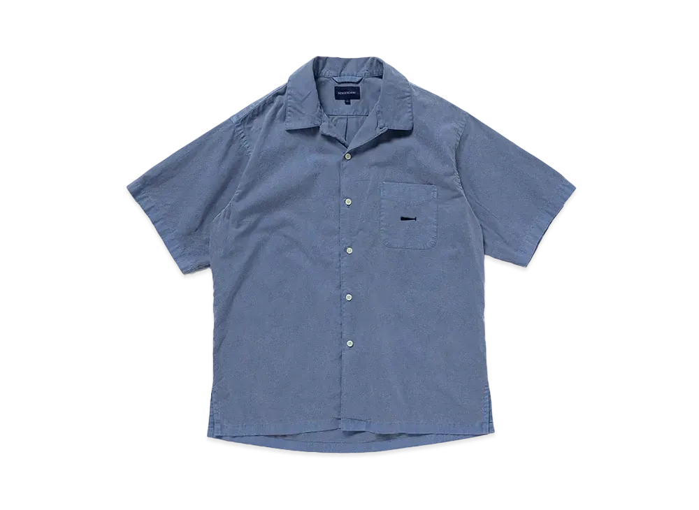 DESCENDANT S Wind Open Collar SS Shirt "Blue"
