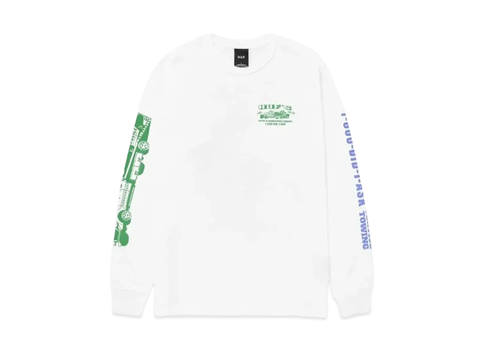 HUF Summer 24 Worldwide Towing Long Sleeve Tee "White"