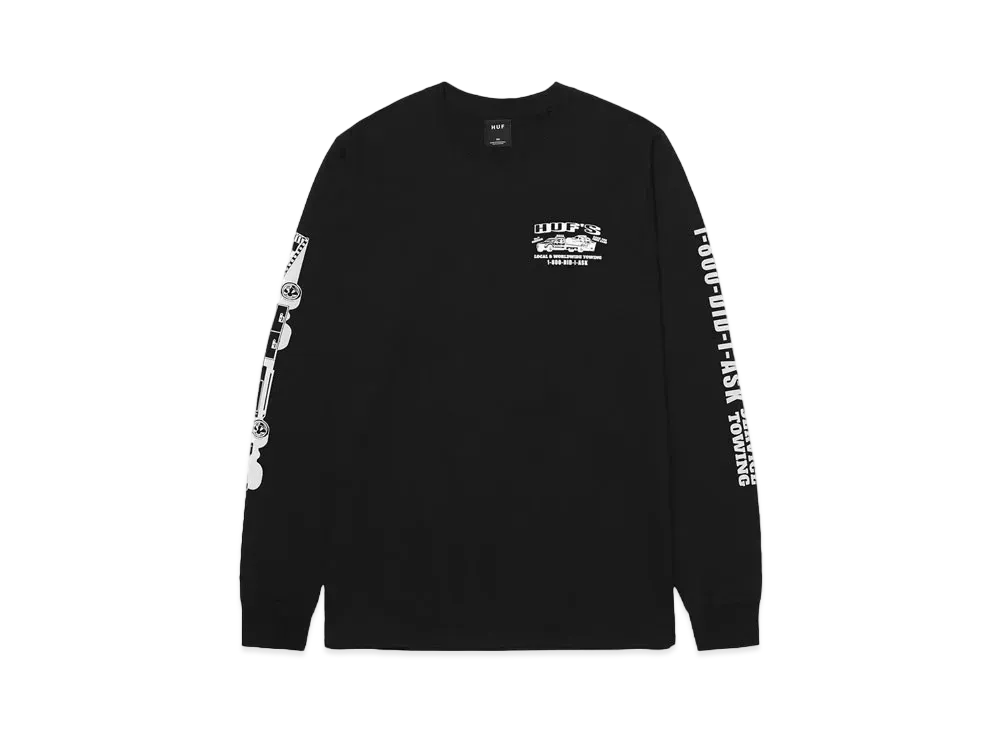 HUF Summer 24 Worldwide Towing Long Sleeve Tee "Black"