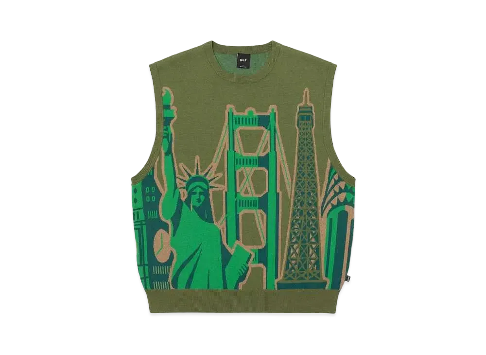 HUF Summer 24 World Tour Sweater Vest "Clover"