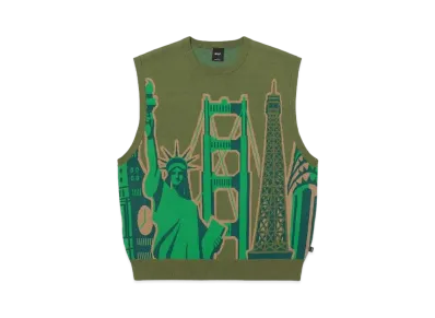 HUF Summer 24 World Tour Sweater Vest "Clover"