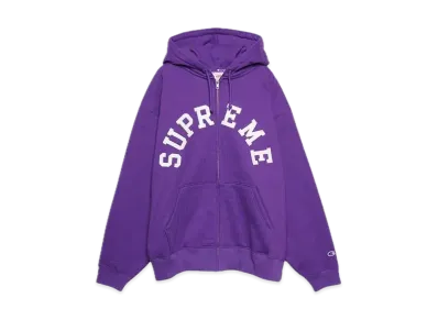 Supreme x Champion Zip Up Hooded Sweatshirt "Purple"