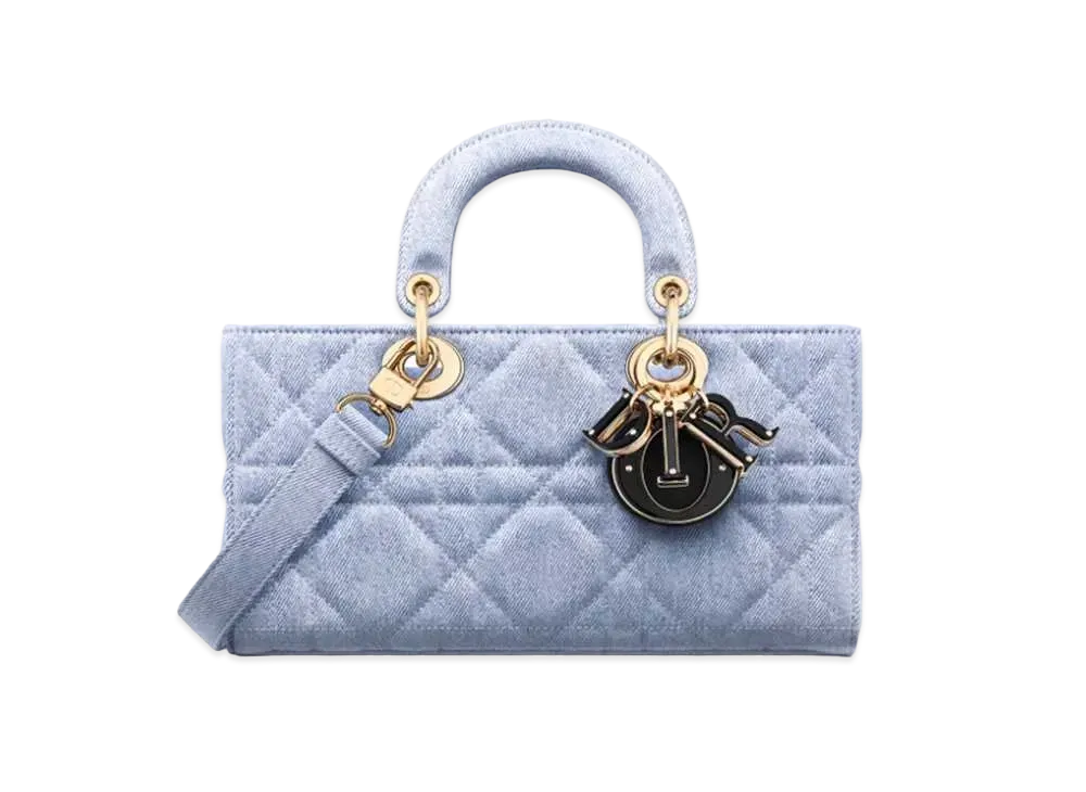 Dior Medium Lady D-Joy Bag Macrocannage Denim "Blue"