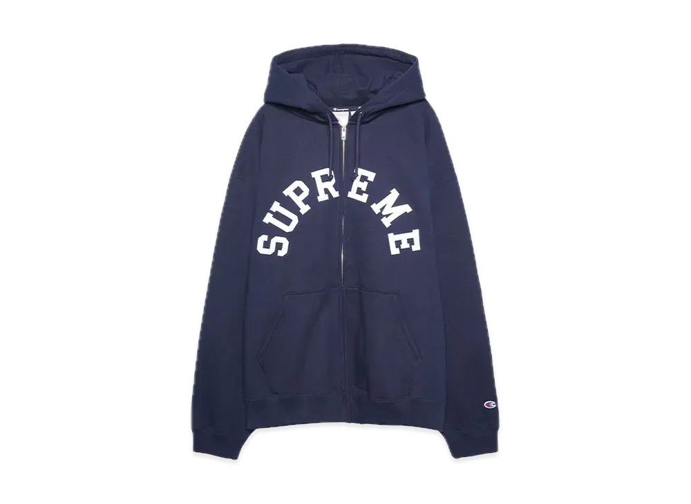 Supreme x Champion Zip Up Hooded Sweatshirt "Navy"