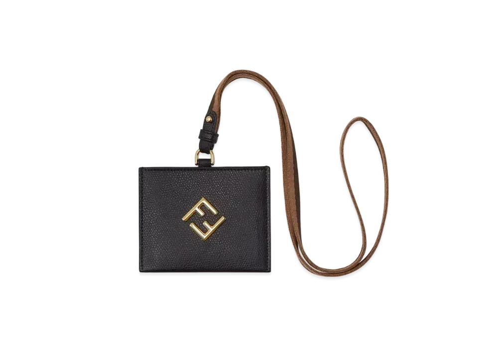 FENDI FF Diamonds Name Badge Name Card Holder "Black"