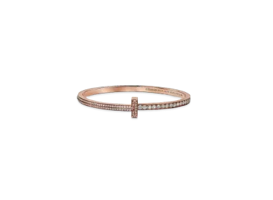 Tiffany & Co. T1 Narrow Pave Diamond Hinged Bangle "Rose Gold/Diamond"
