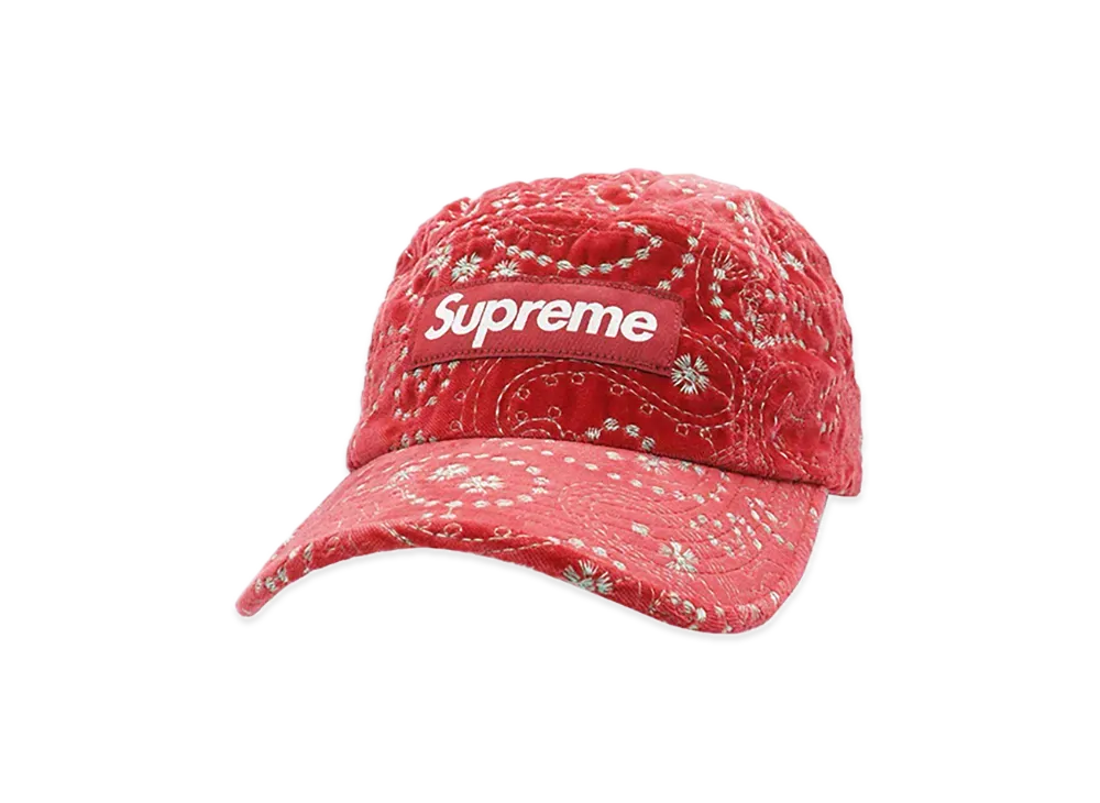 Supreme Velvet Paisley Camp Cap "Red"