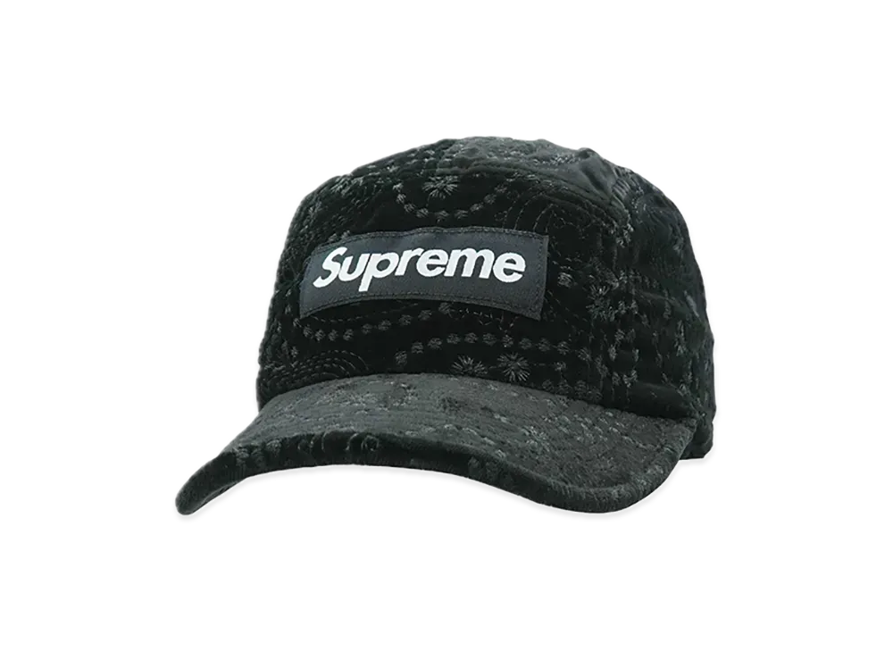 Supreme Velvet Paisley Camp Cap "Black"