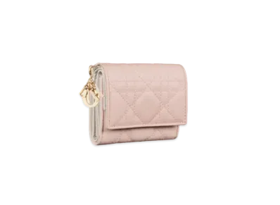Dior Lady Dior Lotus Wallet Cannage Lambskin Japan Exclusive "Sand Pink/Latte"