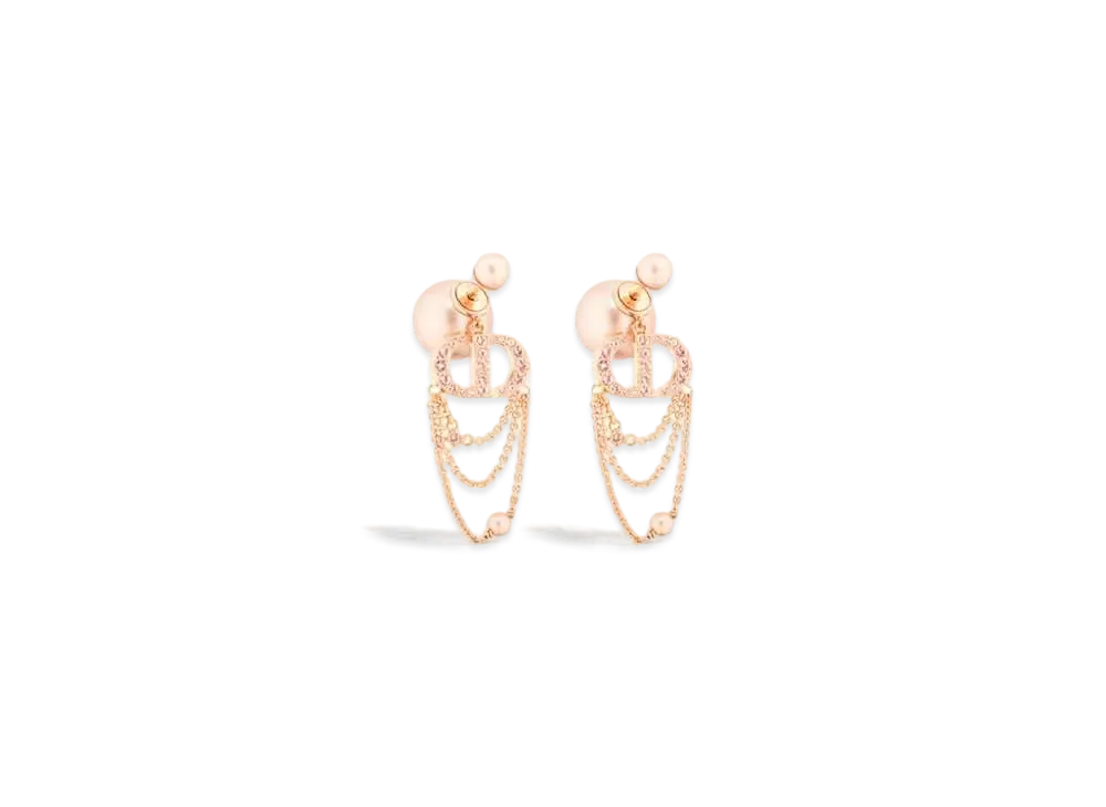 Dior Tribales Earrings Metal with Resin Pearls and Crystals "Pink"