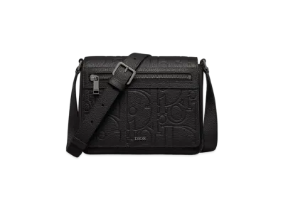 Dior Messenger Bag with Flap Dior Gravity Leather and Grained Calfskin "Black"
