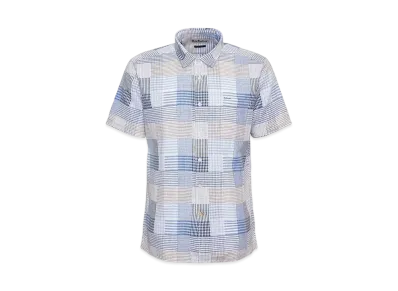 Barbour Oakshore Gingham Check Short Sleeve Shirt (Regular Fit) "Light Blue"