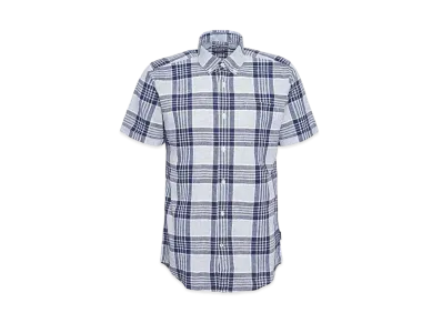 Barbour Reading Tartan Check Short Sleeve Shirt (Tailored Fit) "Navy"