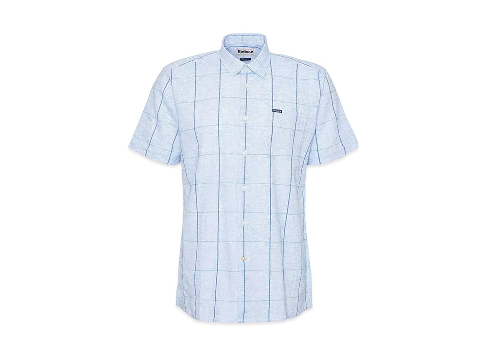 Barbour Swaledale Window Pen Short Sleeve Shirt (Regular Fit) "Light Blue"
