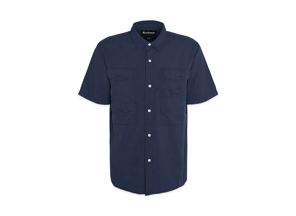 Barbour Heritage + / Heritage Plus Lisle Nylon Short Sleeve Safari Shirt (Oversized Fit) "Navy"