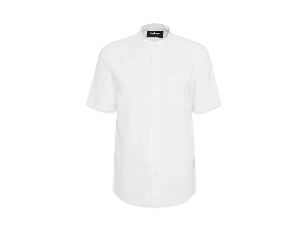Barbour Gerrard Oxford Band Collar Short Sleeve Shirt (Oversized Fit) "White"