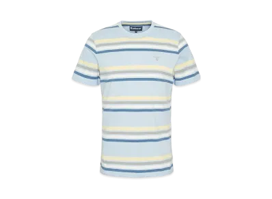 Barbour Hamstead Multi-Border T-Shirt (Tailored Fit) "Light Blue"