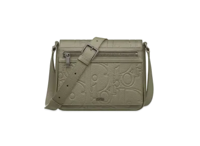 Dior Messenger Bag with Flap Dior Gravity Leather and Grained Calfskin "Khaki"