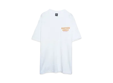 BROTHER MERLE Men's Knit S/S Crew T-Shirt - Fuzz Logo "White"
