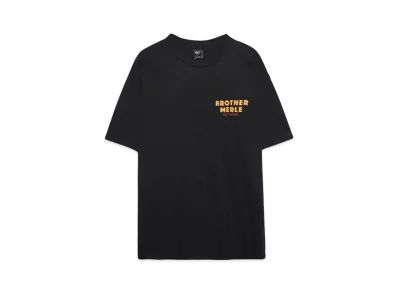 BROTHER MERLE Men's Knit S/S Crew T-Shirt - Fuzz Logo "Black"