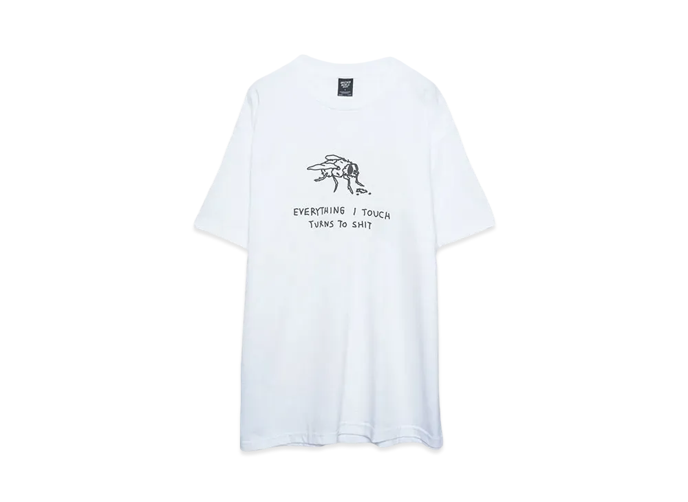 BROTHER MERLE Men's Knit S/S Crew T-Shirt - Shit Fly "White"