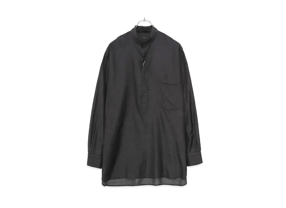 COMOLI Wool Silk Pullover Shirt "Charcoal"