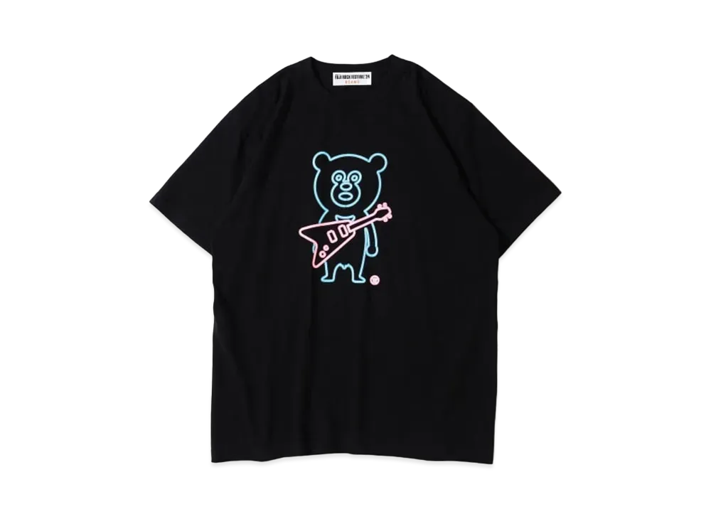 FUJI ROCK FESTIVAL'24 x BEAMS The Wonderful! Design Works. Electric Guitar Bear T-shirt "Black"