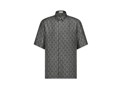 Dior Men's CD Diamond Short-Sleeved Shirt Silk Twill "Black/Grey"